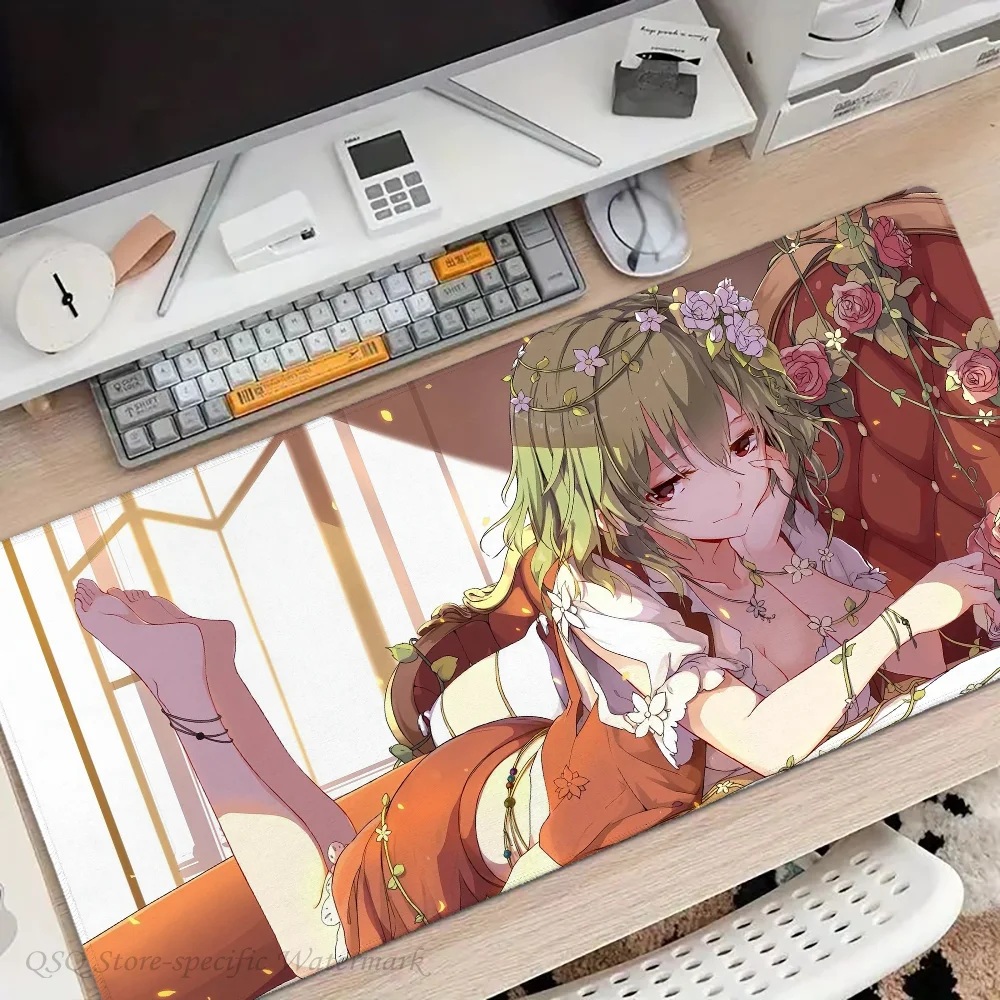 Kazami Yuuka Game T-TouHou P-Project Mousepad Mouse Mat Desk Mat With Pad Gaming Accessories Prime Gaming XXL Keyboard Pad Pad