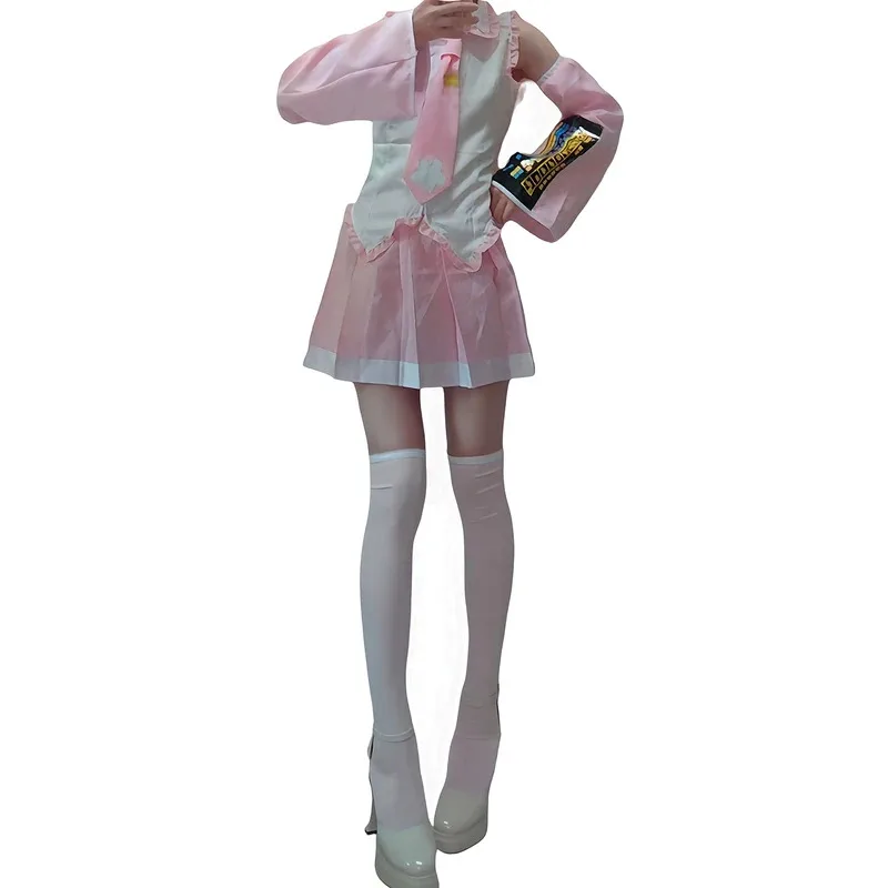 CyAnime Pink Miku Cosplay Costume Suit Sakura Miku Wig JK Skirt Uniform Cherry Miku Cosplay Halloween Party Dress Accessories view 3