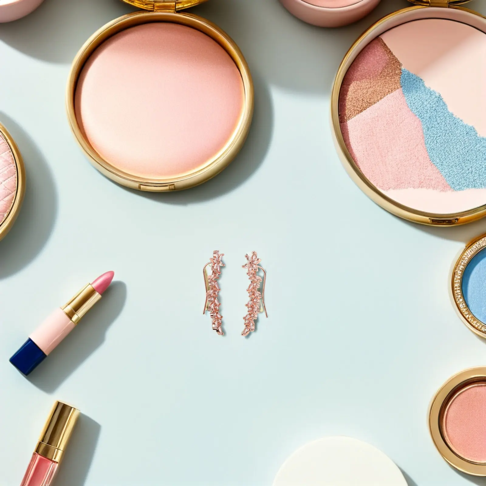 

3 пары цветочных серег для женщин, сверкающие цветочные серьги-гвоздики с камнями, легкие, для свадьбы, выпускного вечера, для невесты