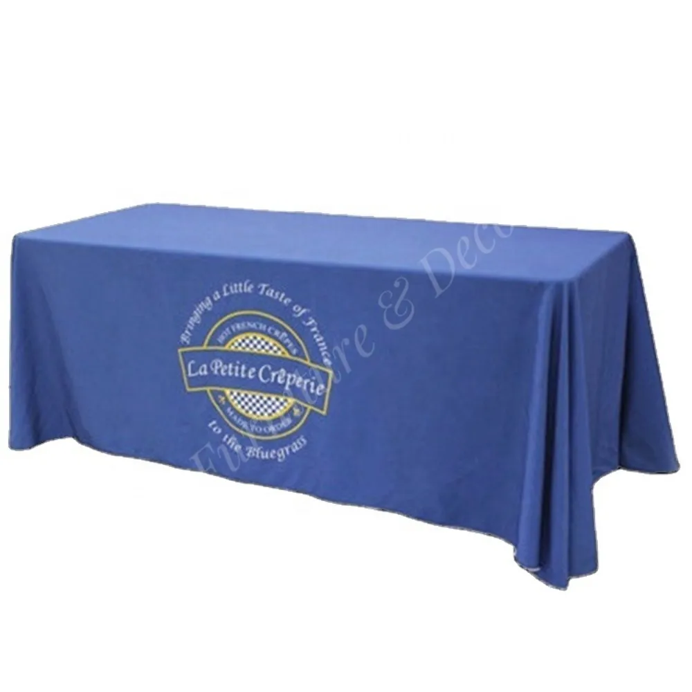 Outdoor Event Advertising Custom Printed logo Stretch 6ft Table Cloth Table Cover