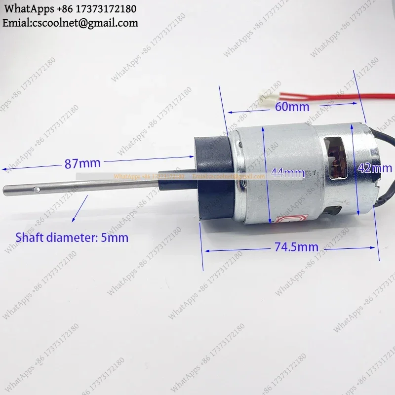 RS-755 87mm Long Shaft DC 12V-12.5V 7000RPM High Torque Motor for Fishing Bait Boat RC Model Boat Engine DIY Replacement Parts