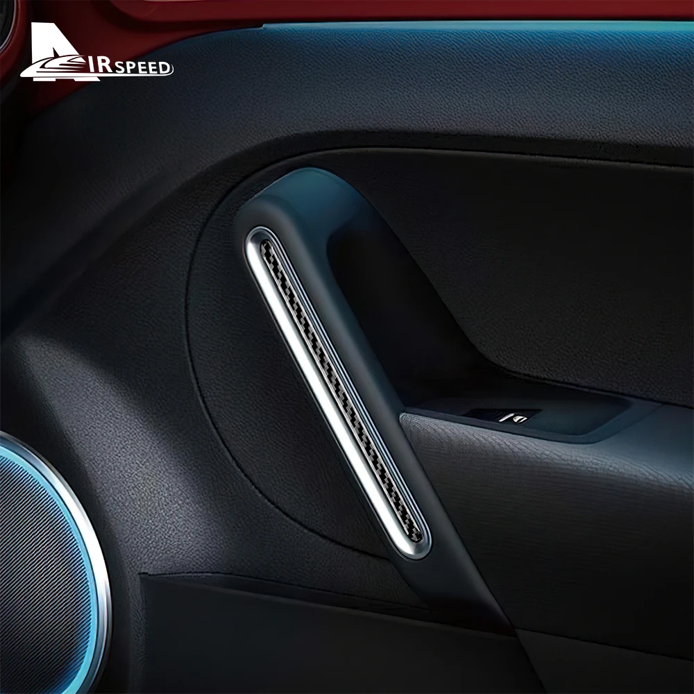 

For Volkswagen Beetle 2012 2013 2014 2015 2016 2017 2018 2019 Door Trim Cover Real Soft Carbon Fiber Sticker Car Accessories