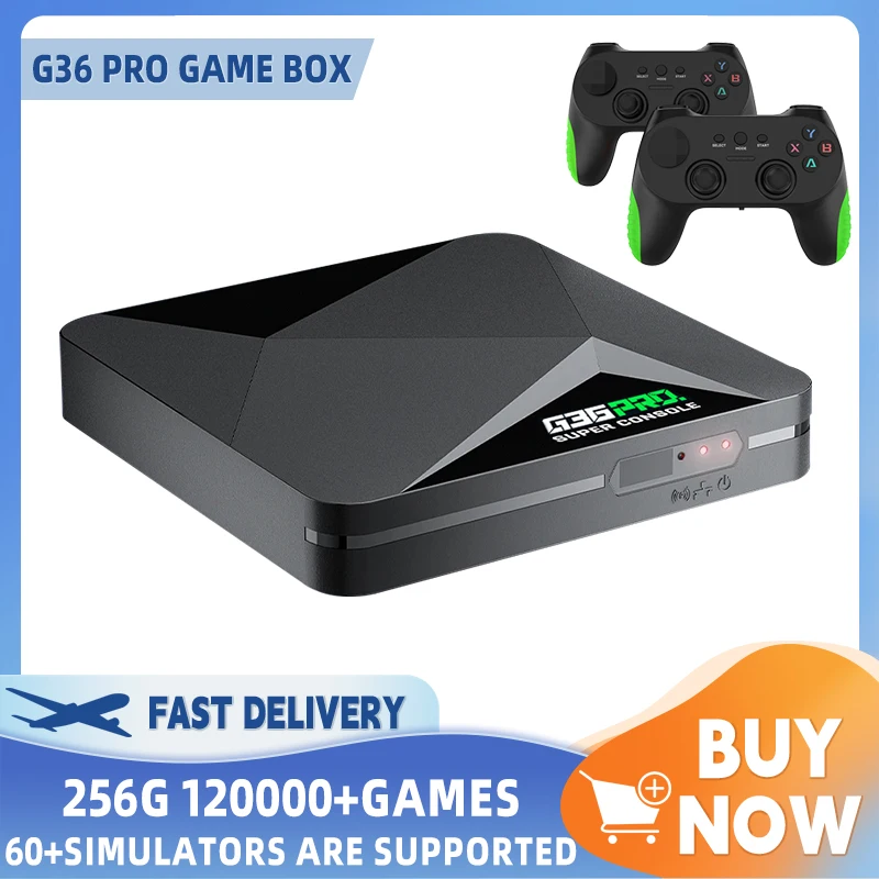 G36 Pro Retro Video Game Console Super Console with 120,000+ Video Games for PS1/GBA/MD/CPS with Gamepad Kids Gift Game Boxes