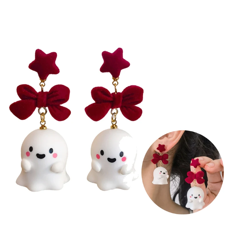 Lovely Stylish Specters Shaped Earrings Portable Comfortable and Long Time Use Glowing for Parties Decoration Supplies