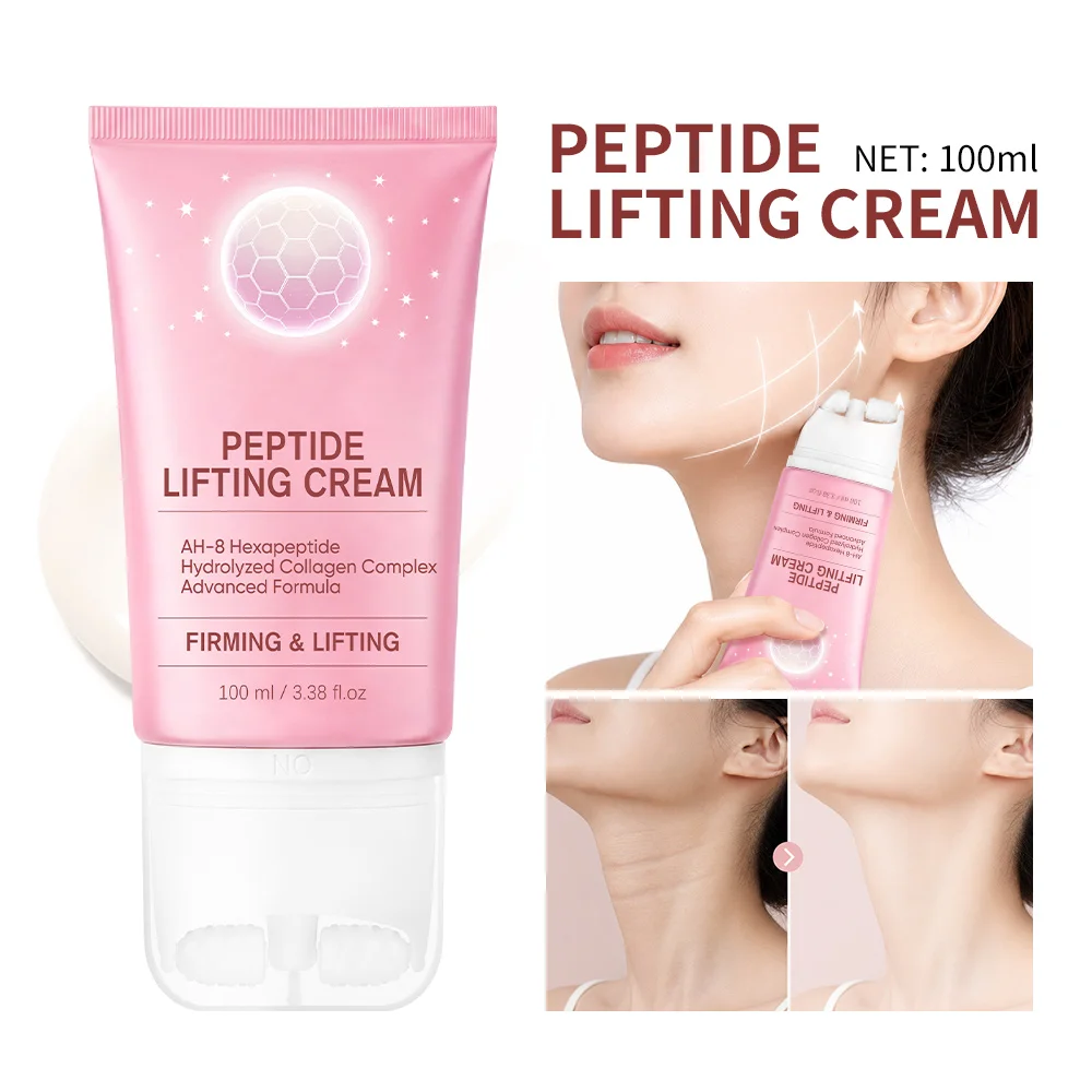 AH‑8 Peptide Neck Firming Cream Hydrating Anti Wrinkle Serum Smooth Neck Texture Improve Loose Skin Flawless Neck Look