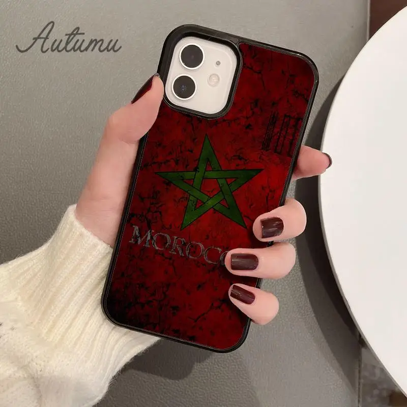 حافظة هاتف بعلم المغرب لهاتف آيفون 17 إير 15 16 11 12 13 14 برو ماكس بلس غطاء كوكه Fundas Shell #3