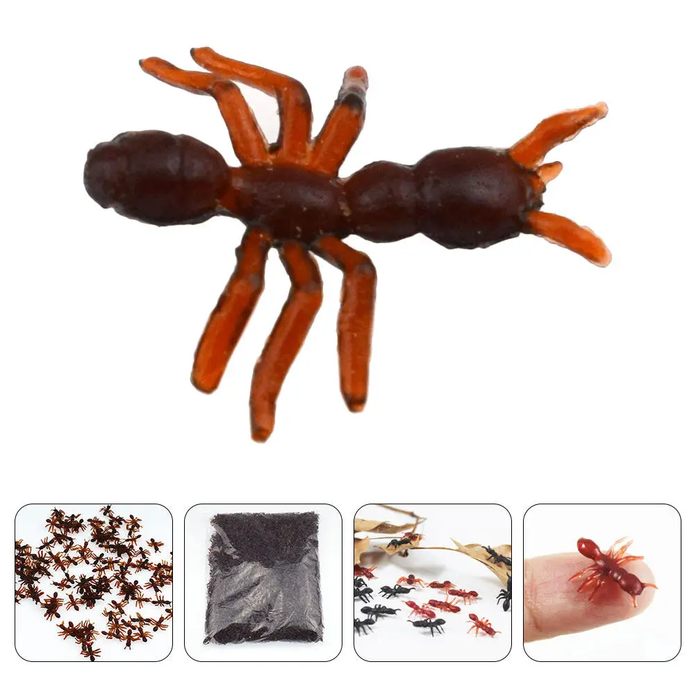 

50Pcs Plastic Ants Decoration Realistic Simulation Halloween Artificial Ants for Home Garden Party Scene Layout