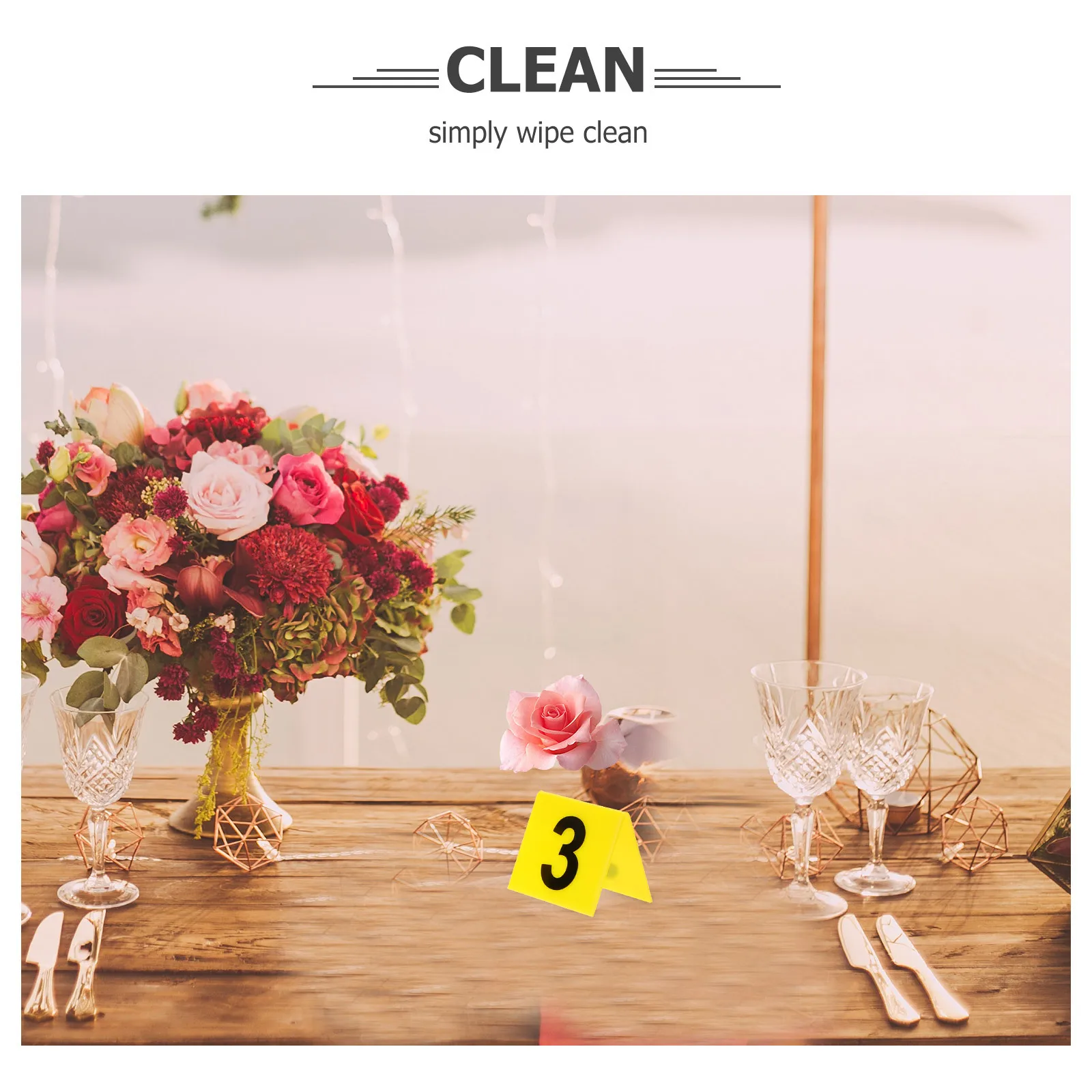 

10Pcs Reusable Acrylic Table Numbers Compact Design Double Sided Printing Large Events Meetings Decor Crime Scene Markers