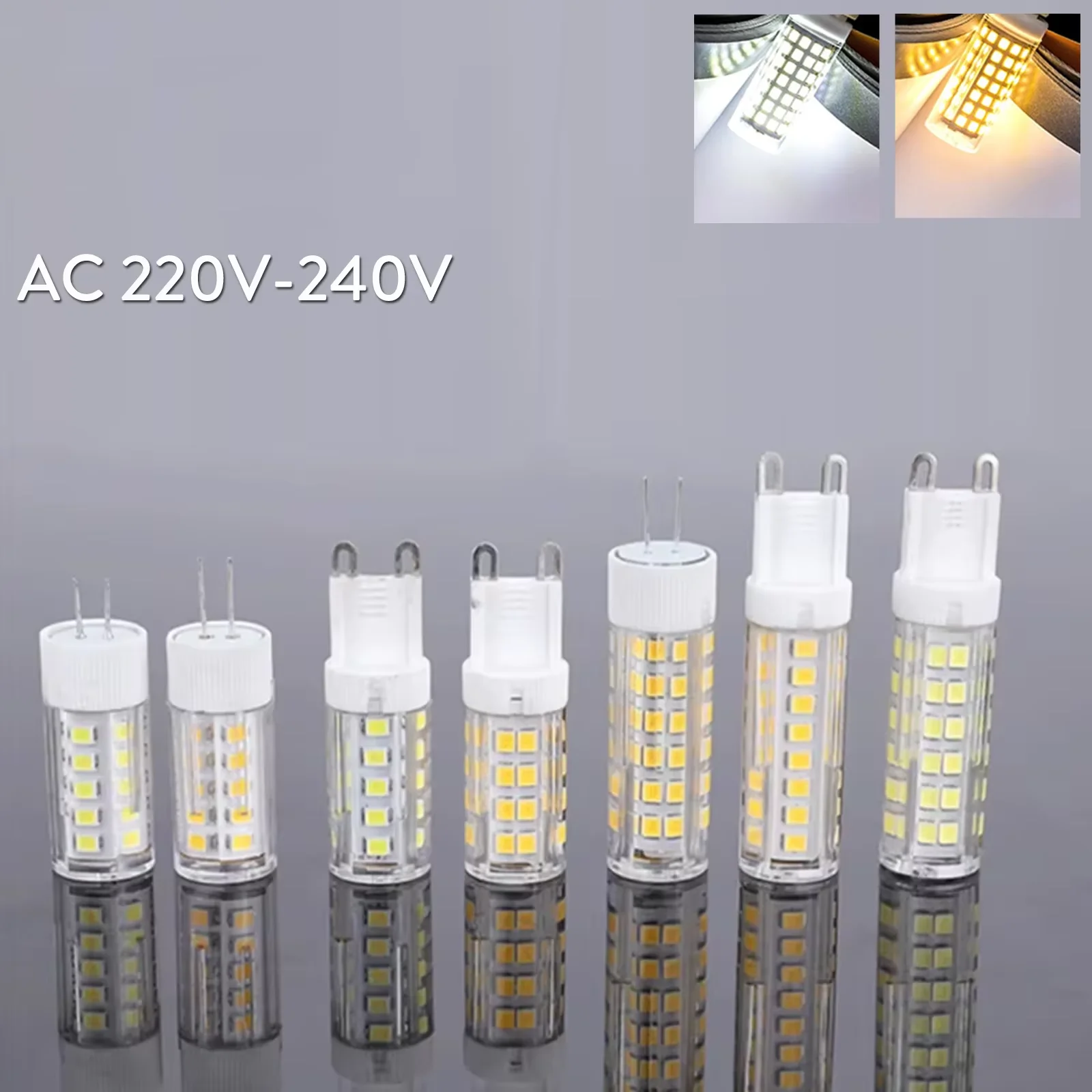 Led Bulb Lamp G4 G9 E14 5w 8w 12w No Ceramics 220v High Glass Corn Replace Halogen Lighting Chandelier Crystal Lights Warm White
