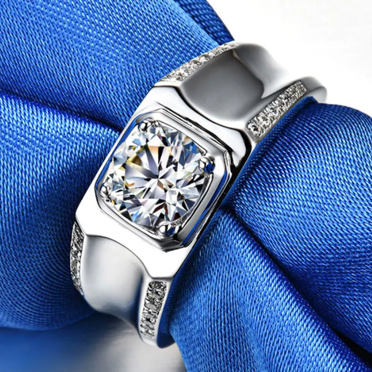 

Platinum PT950 trendy and simple style men's ring engagement ring 18K ring