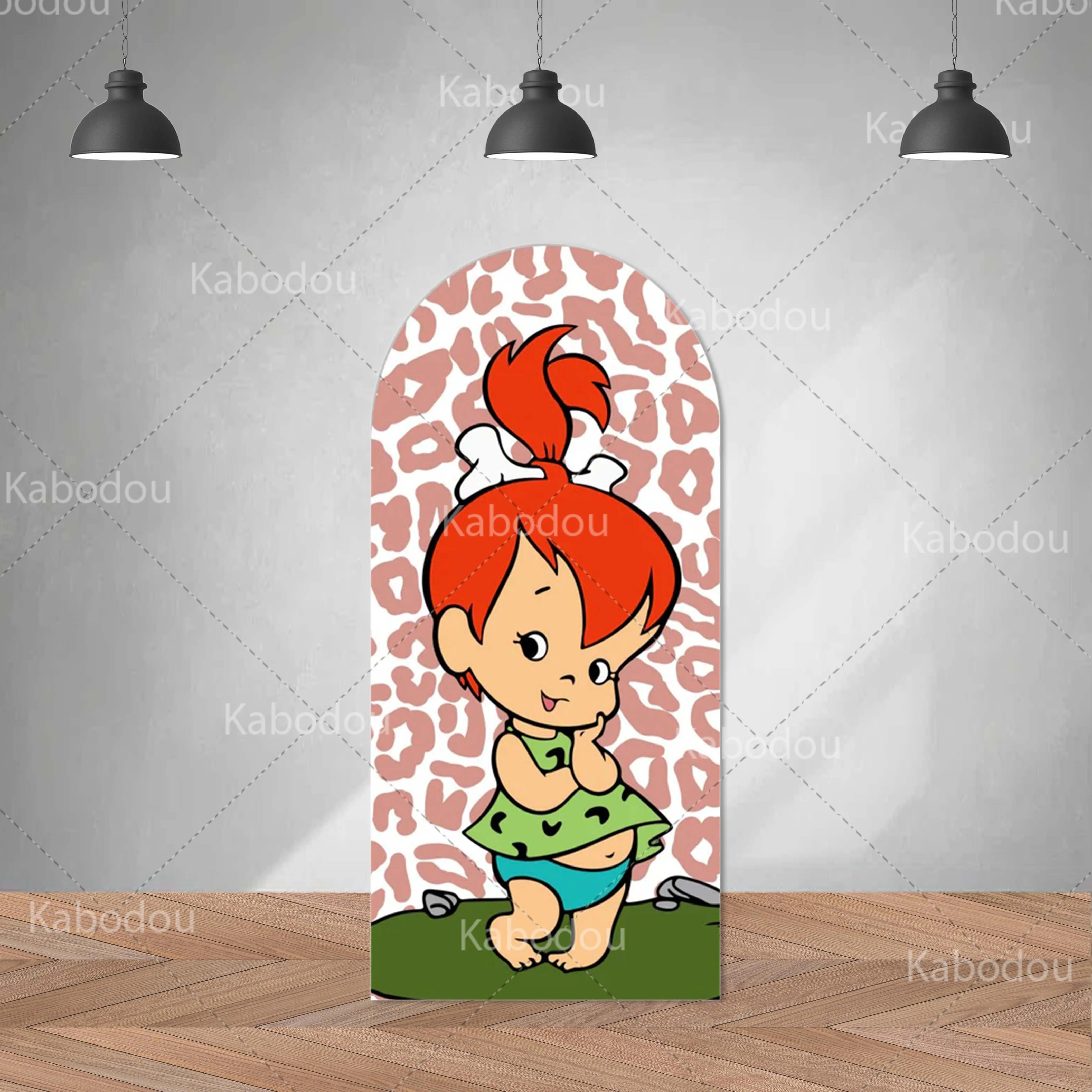 Flintstoness Thema Boog Achtergrond Cover voor Kinderen Verjaardag Baby Douche Partij Fotografie Studio Prop Foto Achtergrond Decoratie