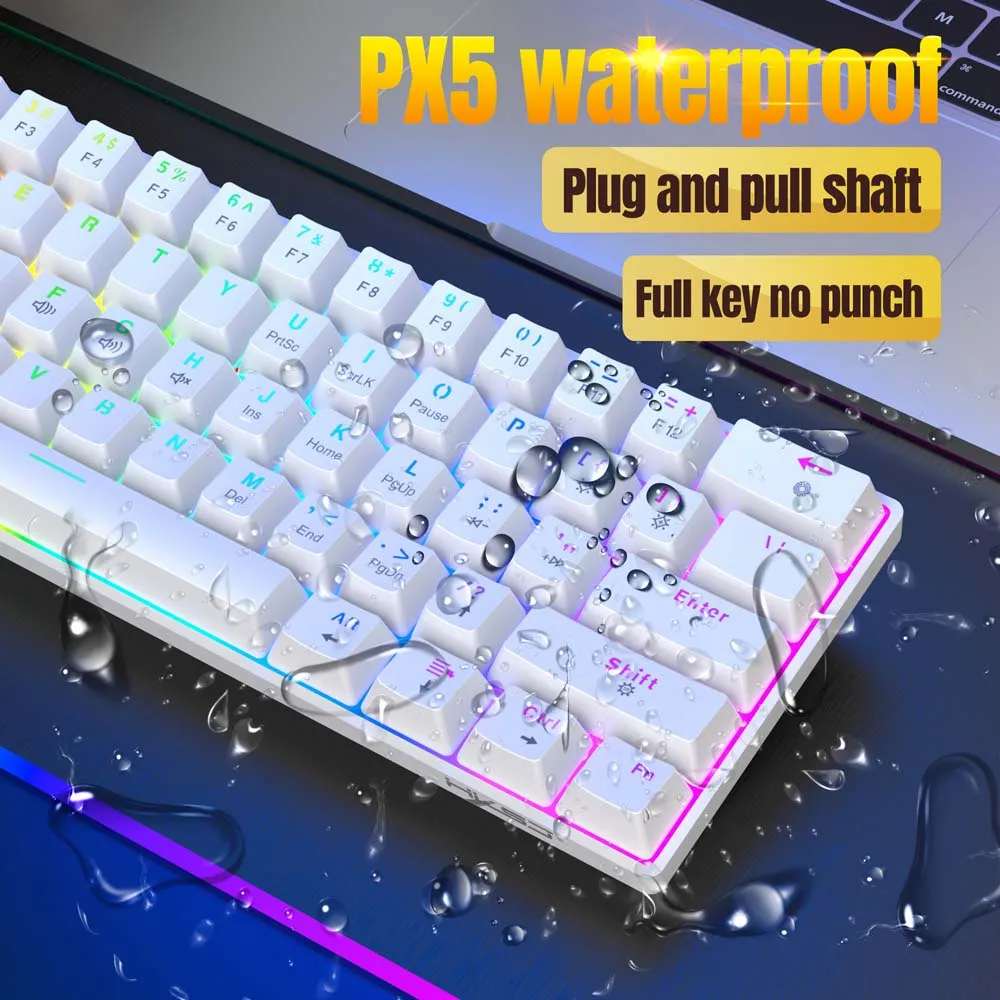 Imagem -06 - Teclado Mecânico tipo c com Fio Troca Quente Eixo Vermelho Ajuste de Luz Rgb Multi Mídia Teclado Curvo Computador pc Laptop