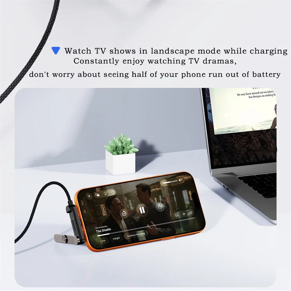 Folding Bracket Data Cable USB A  Type-C To Type C Charging Cable 65W Fast Charging Fold Holder 480Mbps Data Transmission