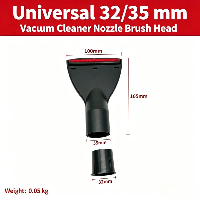Upholstery Suction Brush Nozzle Universal 32/35mm Inner Diameter Vacuum Cleaner Attachment Sofa Cleaning Replacement Accessory