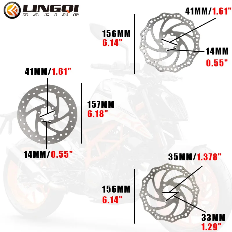 LYNNCHI piringan rem depan belakang motor 160mm, aksesori sepeda MTB 3 lubang 6 lubang piringan pendingin