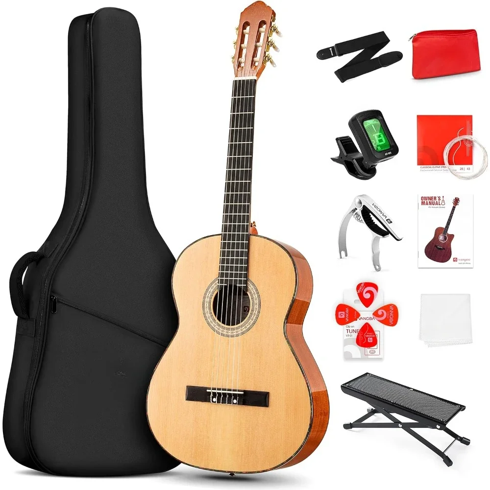 

Classical Guitar 36" 3/4 Spanish Style Classical Guitarra, Nylon Strings Guitar Ideal for Beginner Teens Adults, Natural Spruce