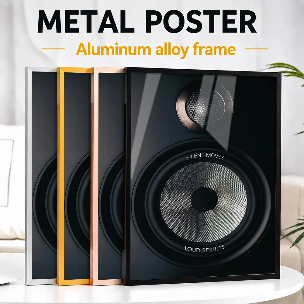 Silent Moves Loud Results Metal Poster With Aluminum Alloy Frame Personalized Bold Typography Wall Art For Office Leader Gift