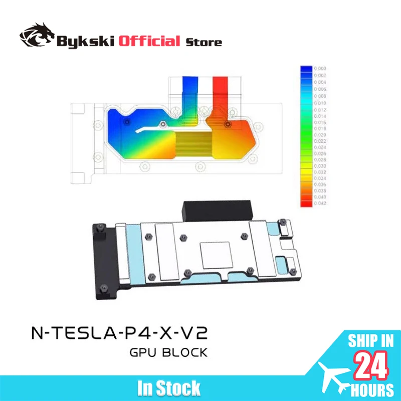 

Bykski GPU Water Block for TESLA P4 T4 Video Card / Thickened Copper Plate All-Metal Radiator Dense Waterways N-TESLA-P4-X-V2