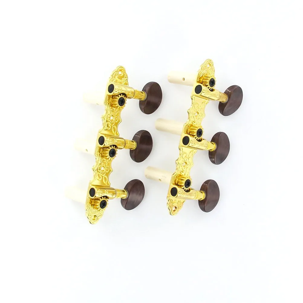 

2Pcs Classical Guitar Machine Heads String Tuner Golden Chocolate Steel ABS Plastic Heavy Duty Long Use Maintenance Tools