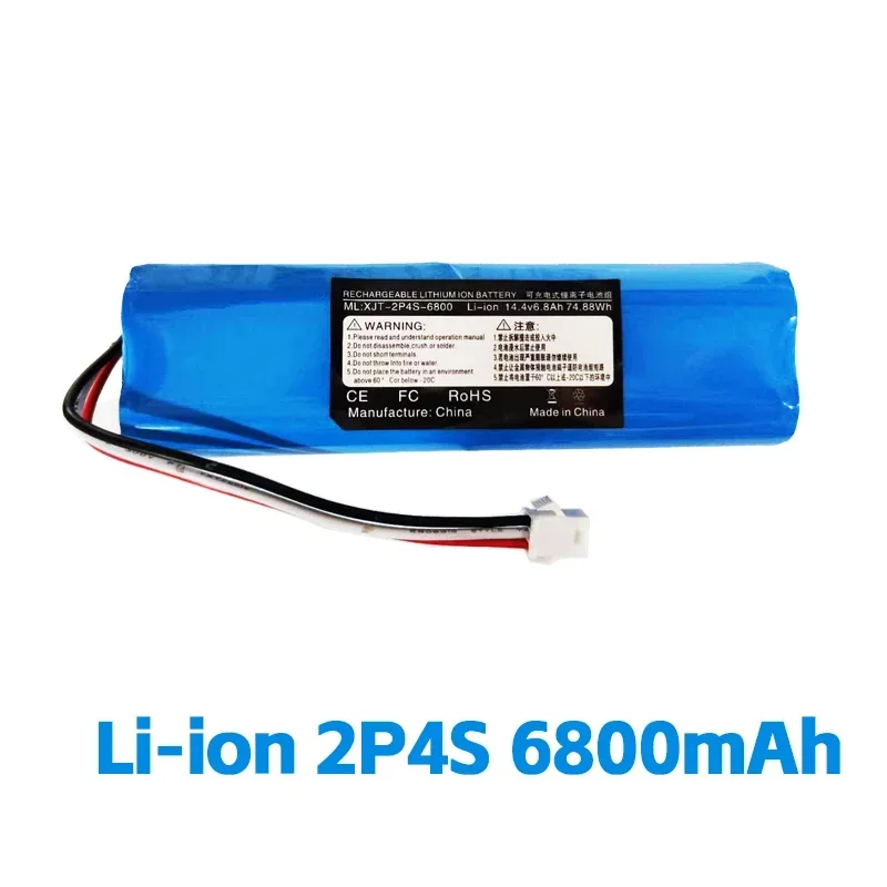 14.4V 100% Original Battery For XiaoMi Viomi S9 Lydsto R1 Roidmi Eve Plus lithium battery 2P4S 5200mAh 6800mAh 9800mAh 12800mAh