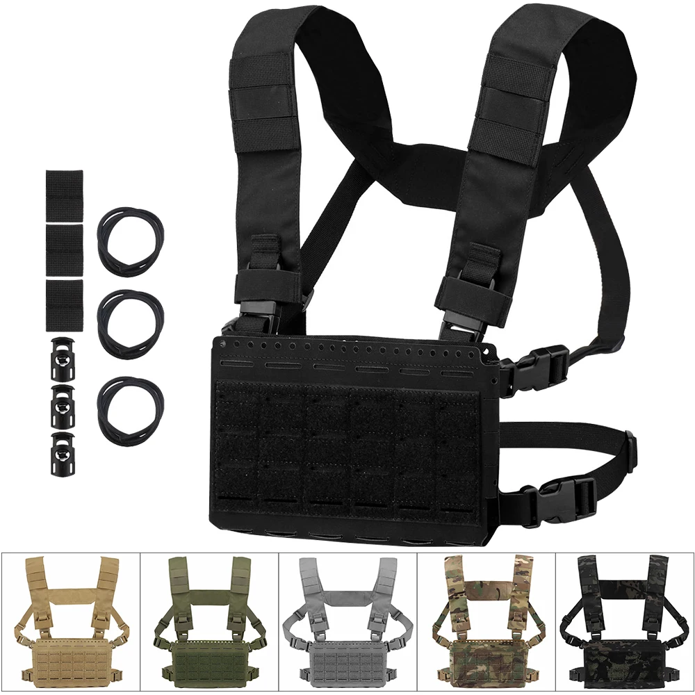 MK5 Tactical Chest Rig SS MKV Micro Fight Chassis Placard Airsoft Military Vest Plate Carrier with 5.56 Triple Magazine Pouch