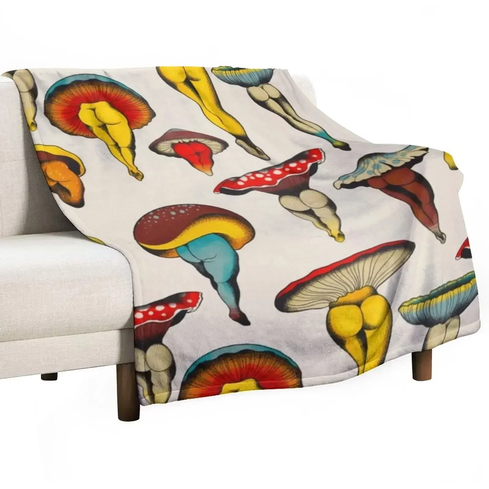 mushroom sexiest dance Throw Blanket Soft Plush Plaid Soft Beds Luxury Custom Luxury Brand Flannel Blankets
