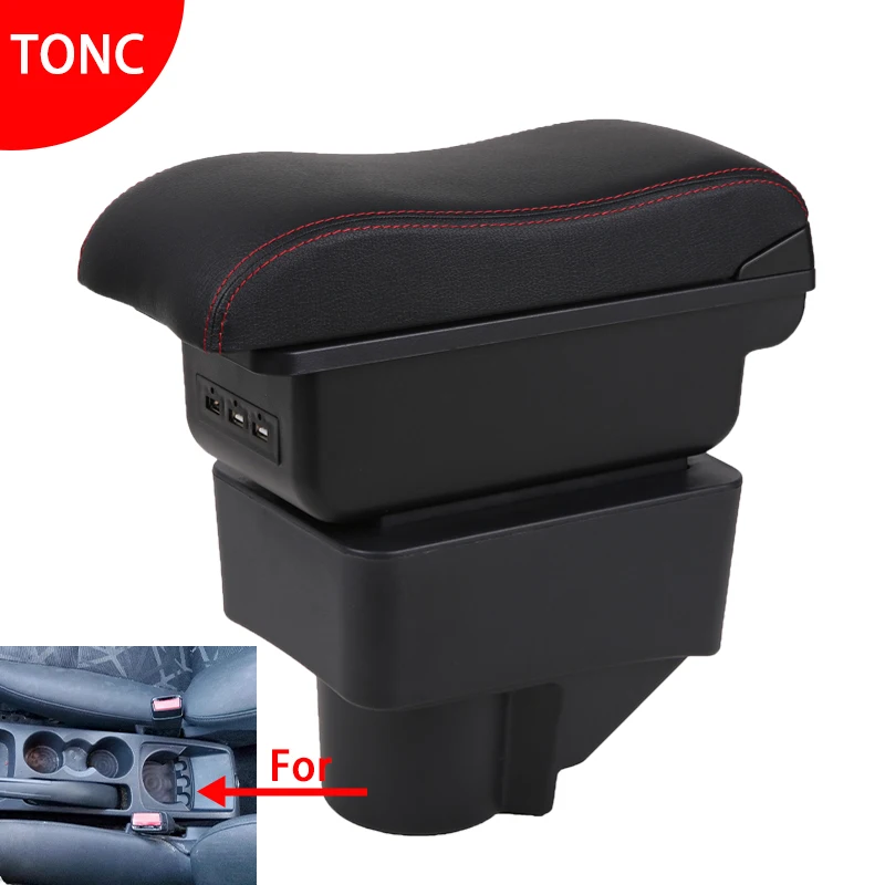 For Ford Fiesta Armrest Box For Ford Fiesta 3 Car Armrest 2011-2018 Car Storage Box Accessories PU Leather easy installation