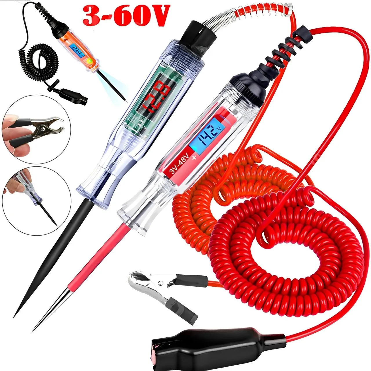 Car Truck Voltage Circuit Tester, Auto 6V 24V, Car Diagnostic Probe Test Pen, Lâmpada elétrica de medição Pen Tools