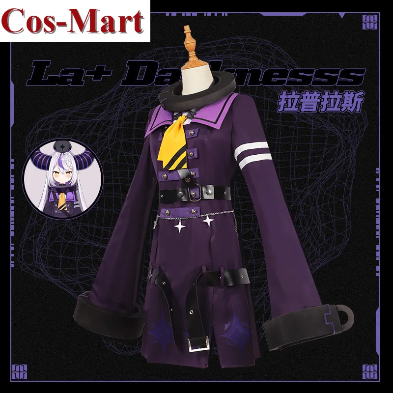 Cos-Mart Anime VTuber Hololive La+ Darknesss Cosplay Costume Uniform Dress Unisex Activity Party Role Play Clothing Custom-Make