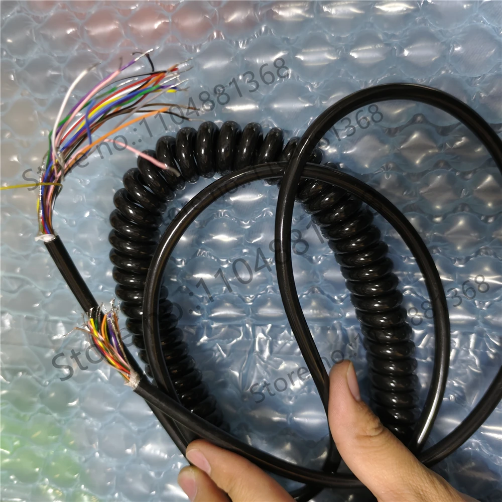 1pcs Electronic machining center handwheel wire 12/14/16/17/18/20/21 multi-core telescopic spring spiral signal wire 3-4m