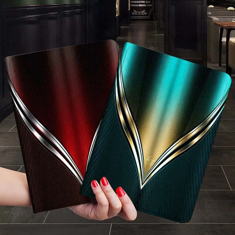 

Red Silver Metal Pattern Tablet Case For Samsung Galaxy Tab S7 S8 S9 S10 FE Plus 12.4 13.1 Inch