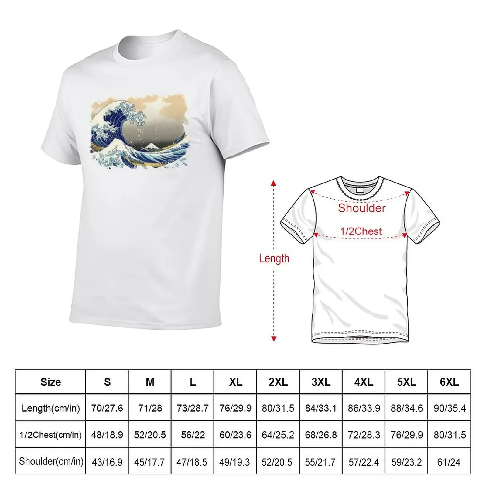 ? The Great Wave Off Kanagawa ? Retouched Fan Art Historic Japanese Masterpiece T-Shirt sweat t shirts men