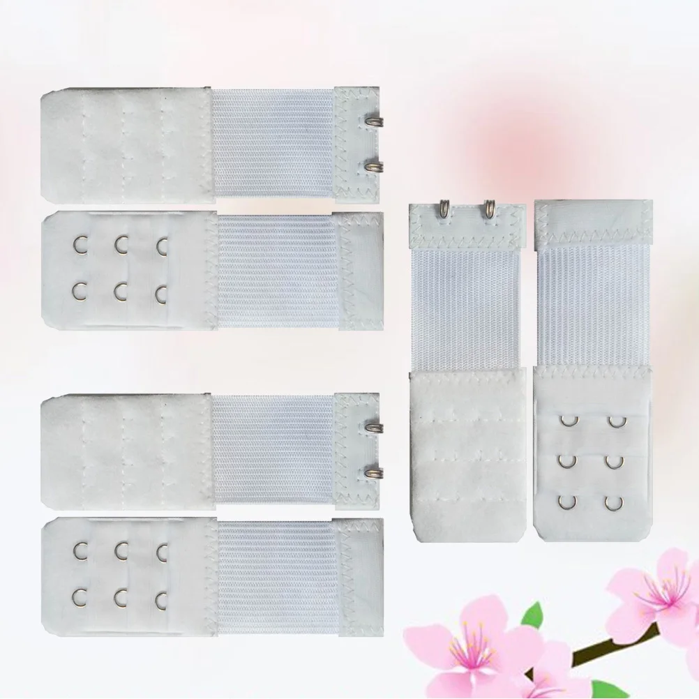 

6Pcs Women Bra Extension Buckle Elastic Comfortable Strap White Adjustable for Bra Lengthening Pregnancy Breastfeeding Weight