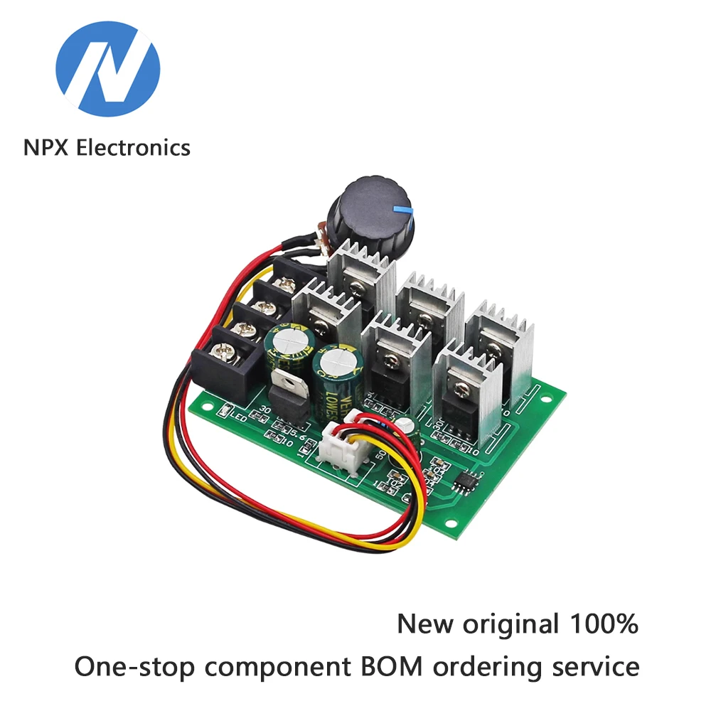 

PWM DC motor pump speed controller, 40A high-power driver board, 12V, 24V, 36V infinitely variable electronic speed control modu