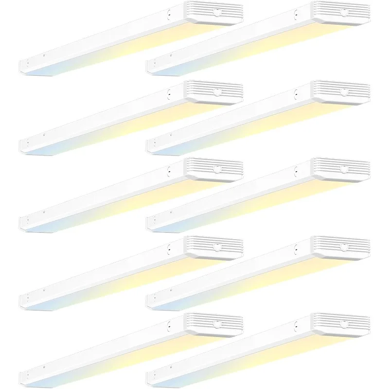 10 Pack 4FT LED Wraparound Light with 3CCT Selectable,4000K/5000K/6500K,Super Bright 5500LM 50W 4 Foot Fluorescent Light Fixture