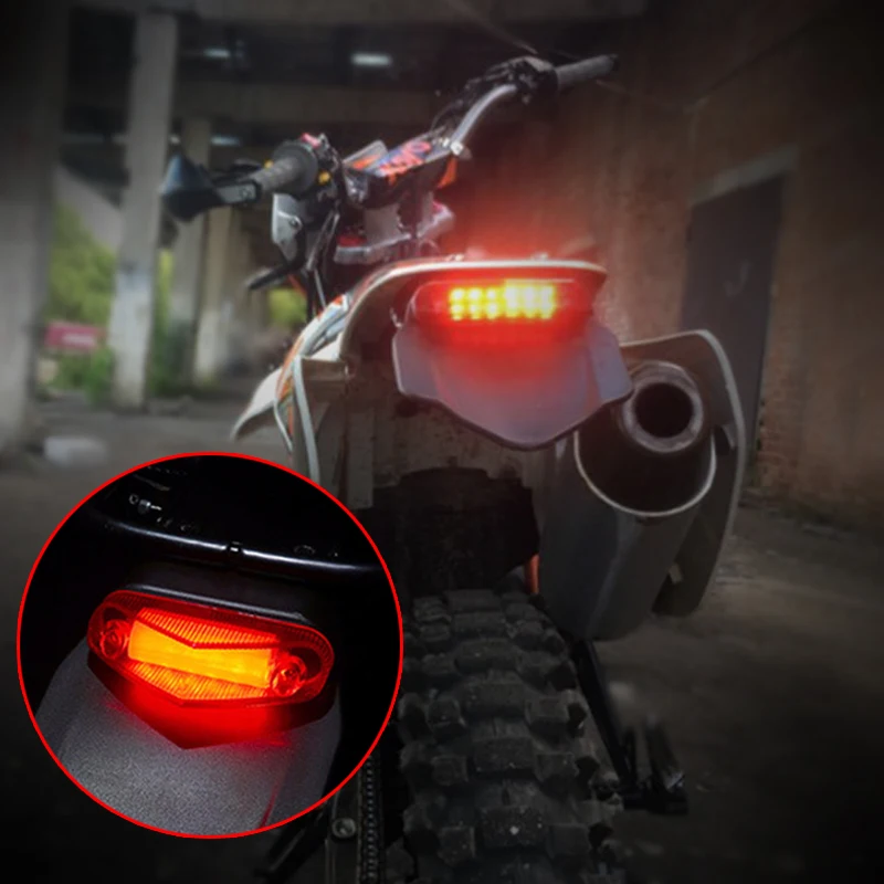 Motorcycle LED Tail Light Rear Fender Brake Stop Taillight MX Trail Supermoto Fit For KTM EXC 250 450 530 Universal Accessories