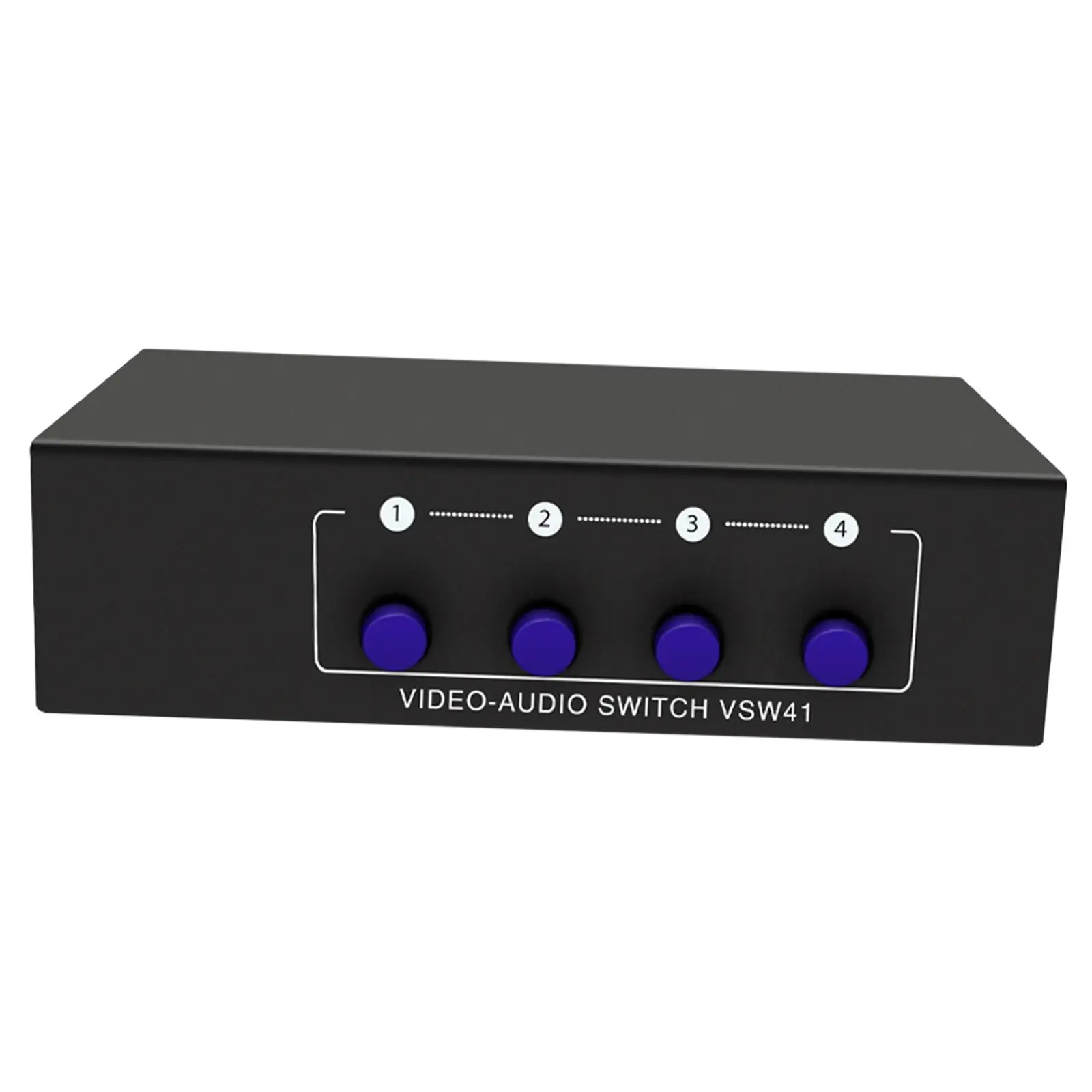 

4 Way AV Switch Premium RCA Switcher for DVD Stereo Speaker Audio and Video