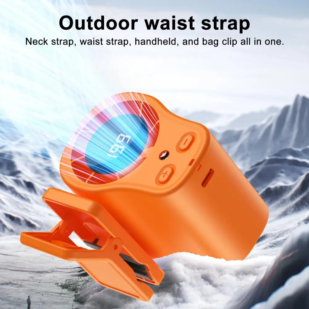 

Quiet Fan with Digital Display 199 Speeds Adjustable Neck Belt Cooling Fan Hands-Free Rechargeable Car Air Vent Fan for Travel C