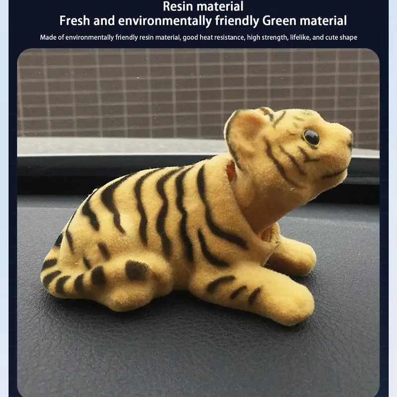 Resin Bobble Shaking Head Toy Shaking Head Tiger Ornament Shaking Head Tiger Decor Lucky Tiger Figurine For Car Vehicle Desk