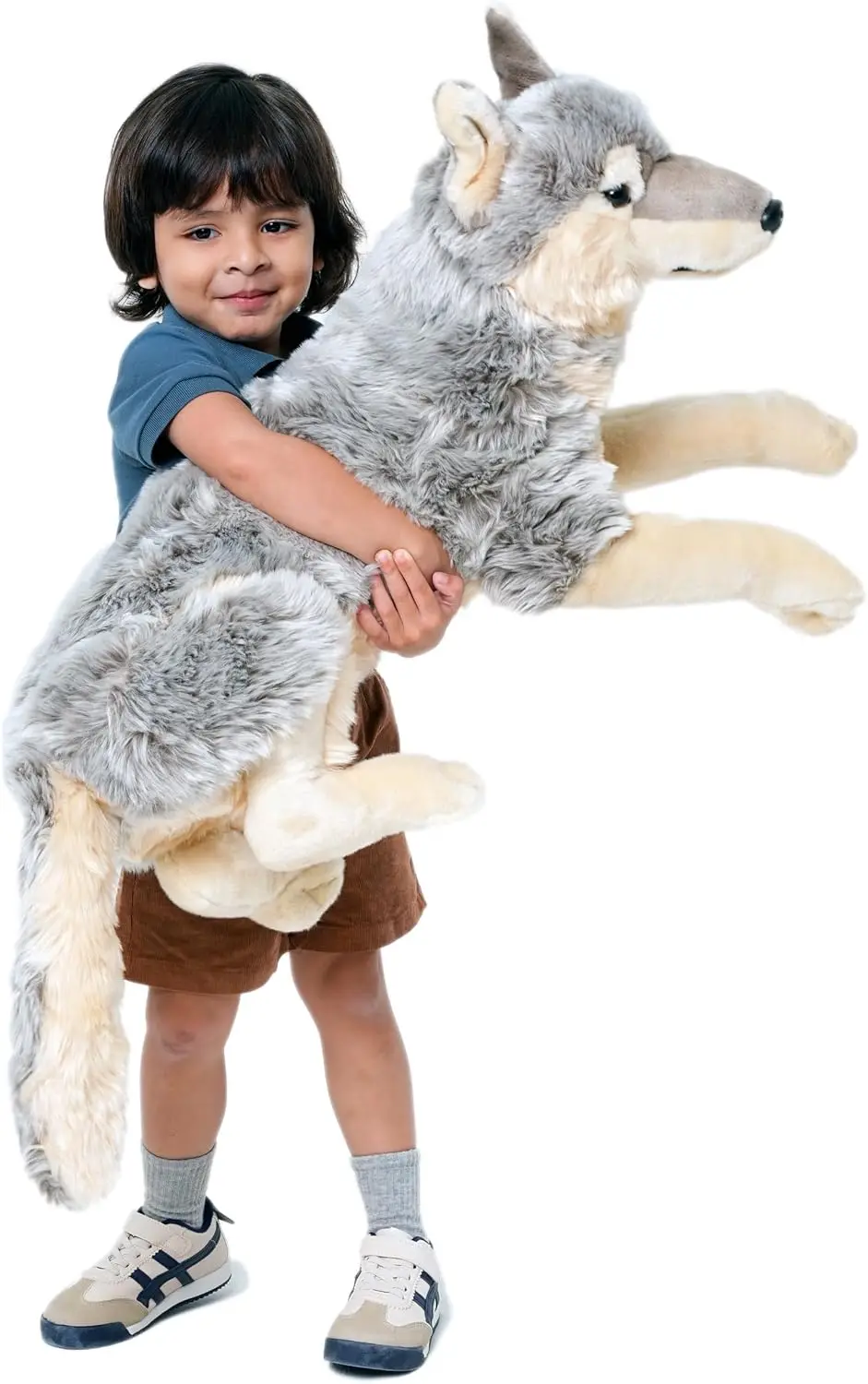 Stuffed Animal Plush Dog, 27 Inch, Tail Measurement Not Included, Soft Cuddly Wolf-Themed Toy