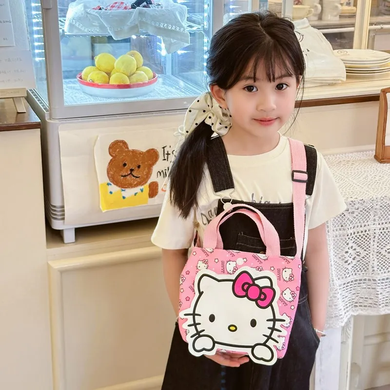 Sanrio Kuromi My Melody Cinnamoroll Pompom Purin Cartoon Shoulder Bags Children's Handbag Girls Shopping Bag Christmas Gift