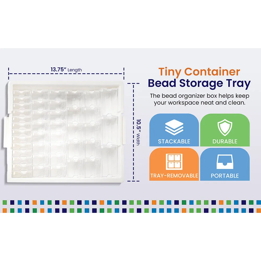 42 Piece Assorted Portable Diamond Painting Storage and Bead Organizer with 42 Variable Sized Containers, 1/2 Pack