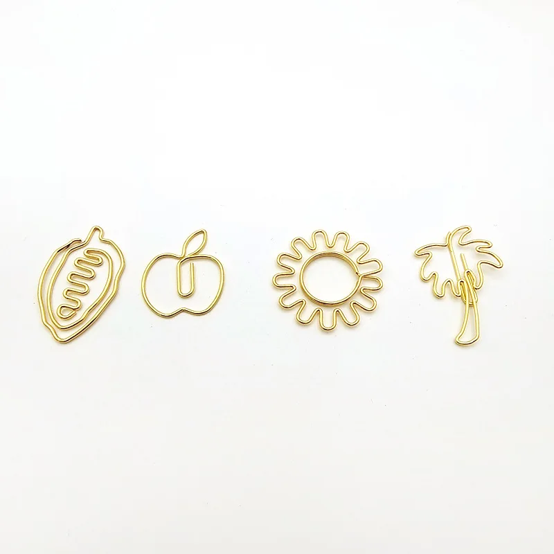 

Gold Sunflower Paperclip Coconut Tree Bookmark Leaf Paper Clip Metal Shaped Plant Paper Clips Metal Paperclips Assorted Size