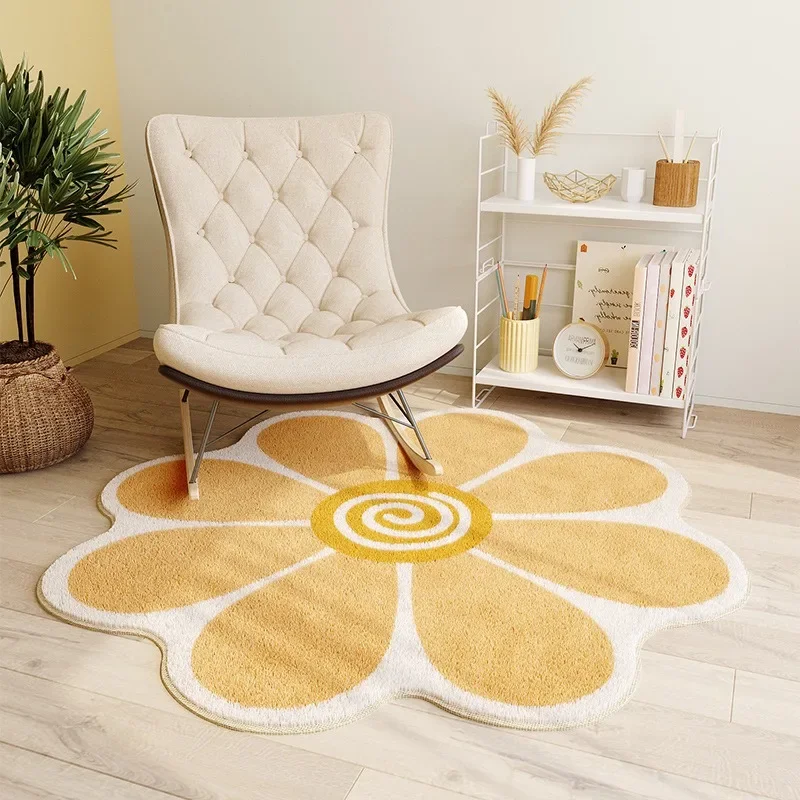 Irregular Flowers Soft Plush Carpet Simple Girl Bedroom Rugs Modern Living Room Sofas Home Decoration Cloakroom Fluffy Foot Mat