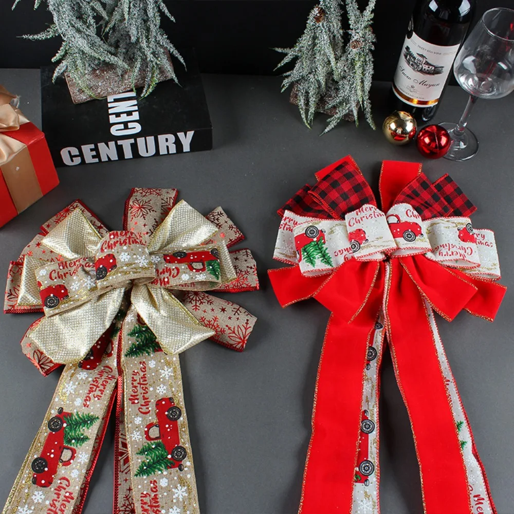 

Party Supplies Bowknot Christmas Tree Decoration Bow Hanging Long Ribbon Christmas Bow Bows Reuasble Christmas Pendant New Year