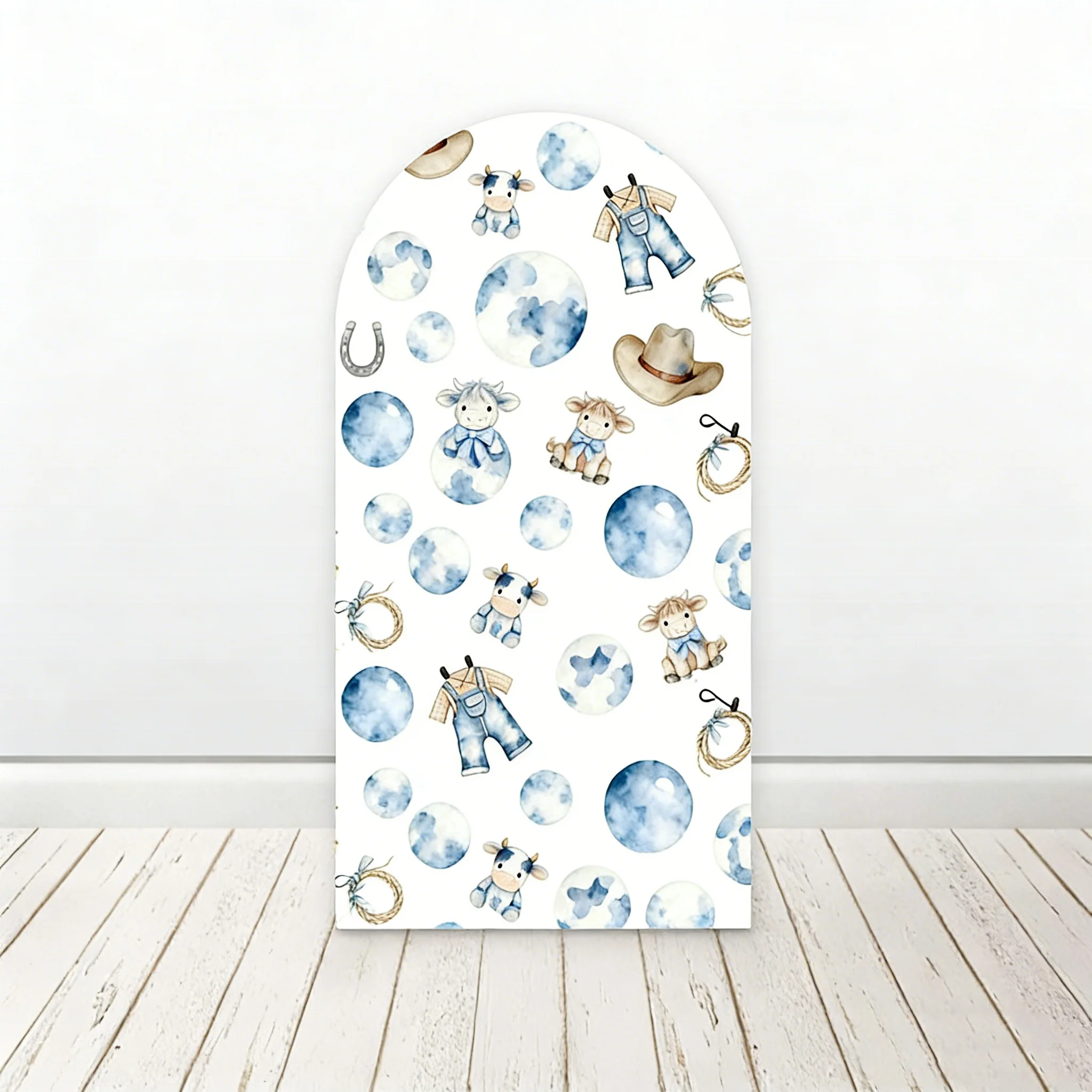 LS Custom 2-Sided First Rodeo Western Mexican Cowboy Birthday Party Baby Shower Cover Chiara Arch Background Decor Backdro