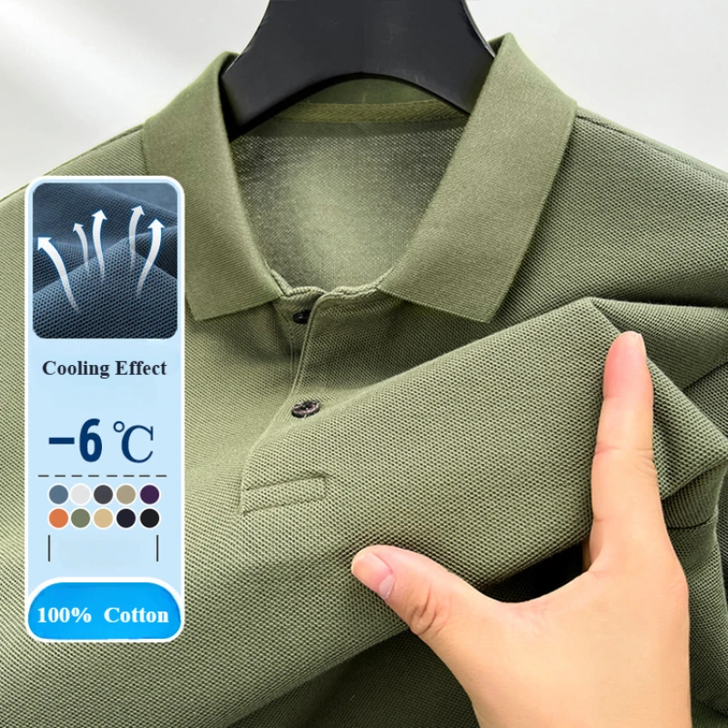 100% Cotton Summer Fashion Casual Short Sleeve Polo Shirt, Lapel Wear Solid Color Top,Tees,Men's T-shirt GolfYY167