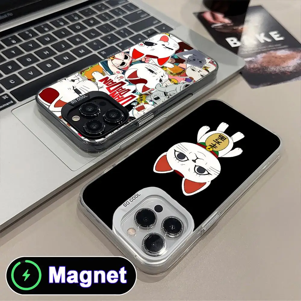 

Dandadan Turbo Granny Phone Case for iPhone 17 16 15 14 13 12 11 Air Pro Max Plus Colorful Silver Magnet Cover