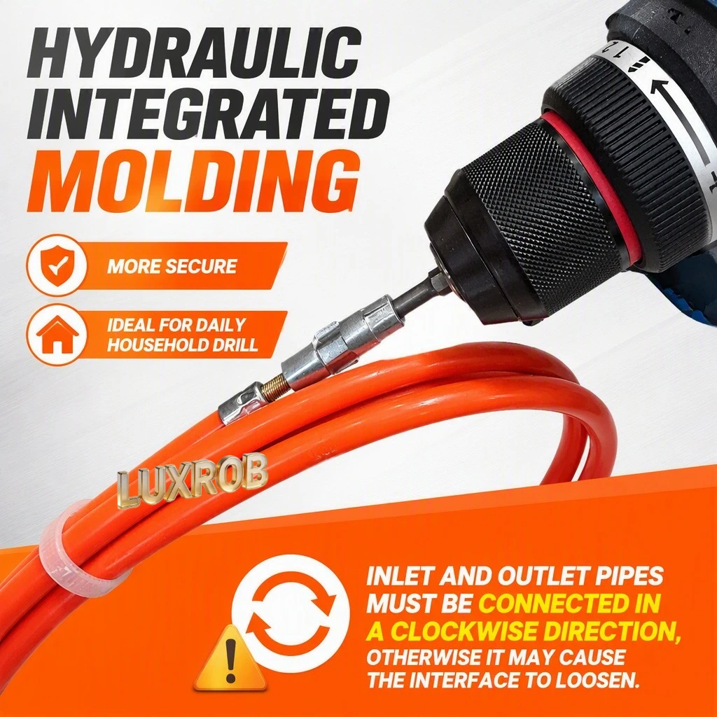 Drain Cleaning Cable Electric Drill Sewer Snake Auger Thick PE Tube Copper Plated Steel Cable, Household Sink Drain Clog Remover