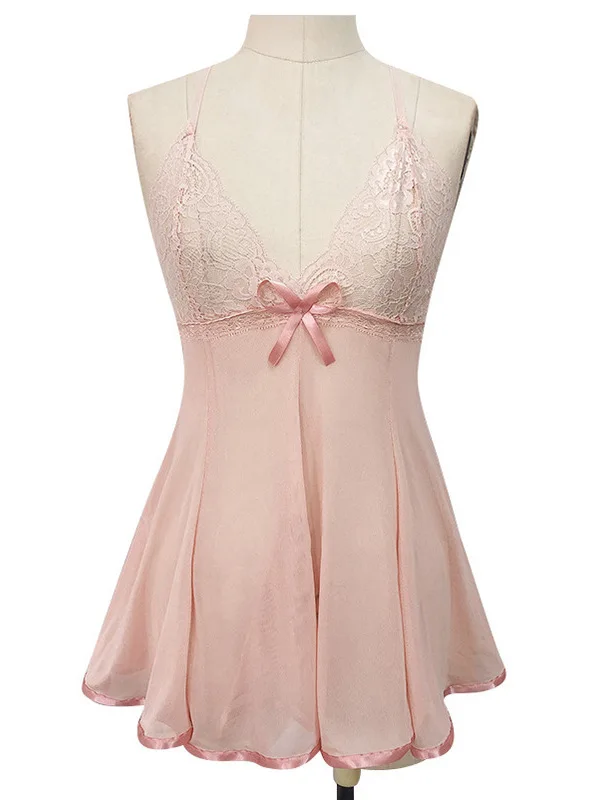 Tentazione trasparente Nuova passione elegante Scava fuori Lingerie Abito con cinturino sexy Abito trasparente in pizzo da donna aperto sul retro XIPT